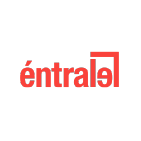 Éntrale logo in red letters, the last letter 