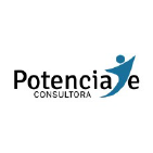 Logo of potenciate, consulting firm, the letters are in black and the letter 